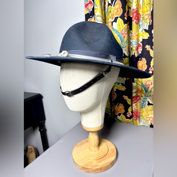 VTG CAMPAIGN HAT STRATTON HATS CHICAGO MILITARY POLICE STYLE FELT size 7 1/8
